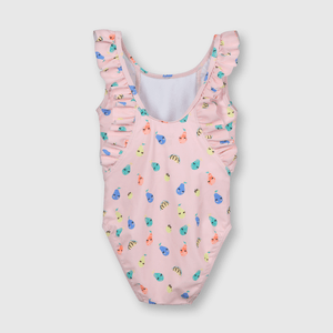 Traje de baño de bebe niña con filtro Uv rosado