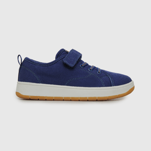 Zapatilla de niño velcro elástico lona azul