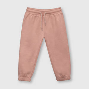 Pantalón de bebé niña de buzo con elastico rose
