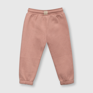 Pantalón de bebé niña de buzo con elastico rose