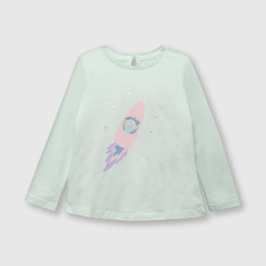 Polo de bebé niña cohete aqua