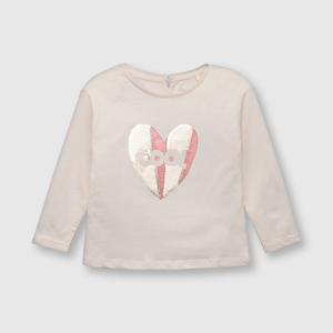 Polo de bebé niña corazon soft pink