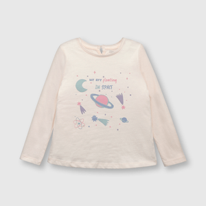 Polo de bebé niña planeta soft pink