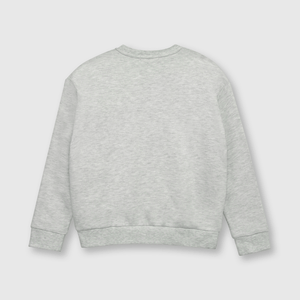 Polerón de niña estampado Gris melange