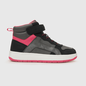 Zapatilla para niña niña velcro elástico retro negra