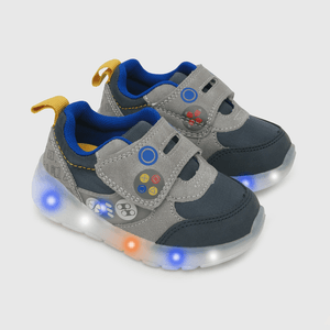 Zapatilla para niño de niño luces velcro caña baja gris