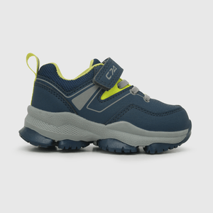 Zapatilla para niño de niño, velcro elástico, print lateral. azul