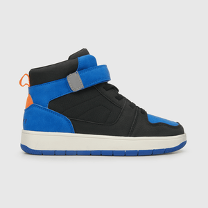 Zapatilla para niño niño velcro elástico retro negra