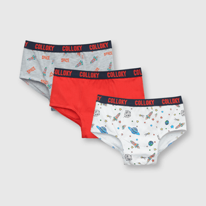 Calzoncillo de niño 3 pack estampado Gris melange