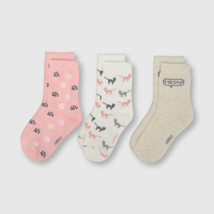 Medias de niña 3 pack beige