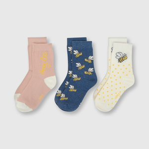 Medias de niña 3 pack off white