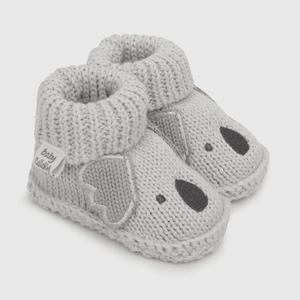 Pantufla para niño tejida koala gris