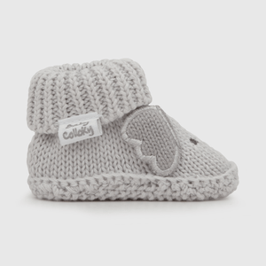 Pantufla para niño tejida koala gris