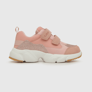 Zapatilla para niña niña 2 velcros chunky rosada