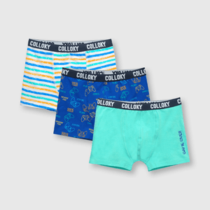Boxer de niño 3 pack estampado azulino