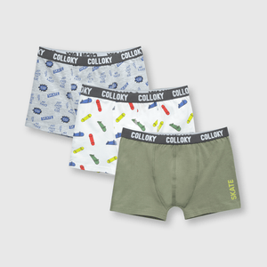 Boxer de niño 3 pack estampado green / verde