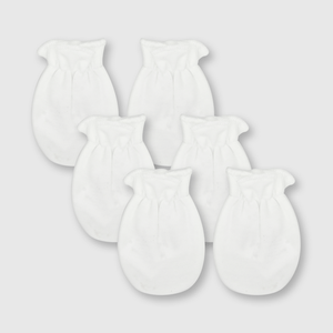 Miton de bebé unisex 3 pack de algodón blanco / white