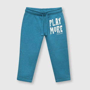 Pantalón de bebé niño de buzo estampado petroleo