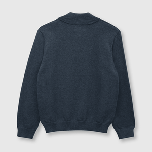 Sweater de niño clasico medio cierre blue denim