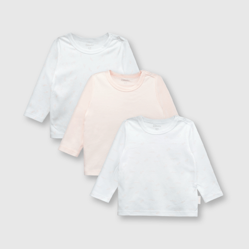 Camiseta de bebe niña 3 pack de algodón de bebé niña 3 pack de algodón pink / rosado