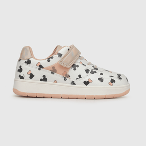 Zapatilla para niña minnie velcro elástico blanca