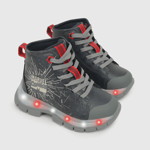 Zapatilla para niño luces cordones marvel glow azul