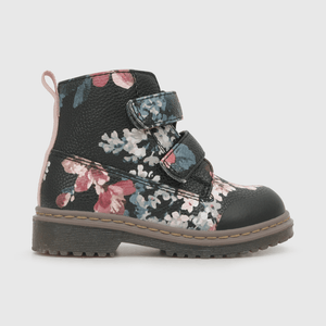 Botin para niña de niña dos velcros estampado negro