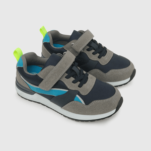 Zapatilla para niño niño velcro elástico jogging azul