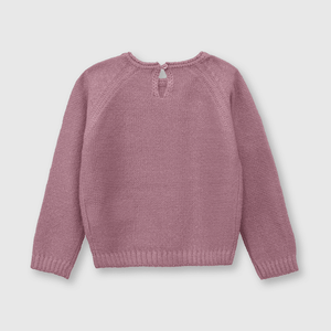Sweater de bebé niña tejido magenta