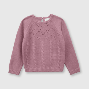 Sweater de bebé niña tejido magenta