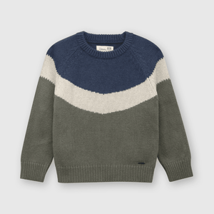 Sweater de bebé niño vintage oliva
