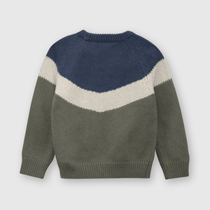Sweater de bebé niño vintage oliva