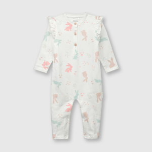 Enterizo de bebé niña conejitos off white