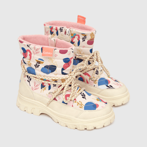 Bota para niña niña con cierre frozen blanca