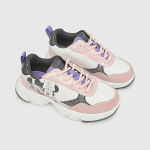 Zapatilla para niña minnie chunky cordon rosada