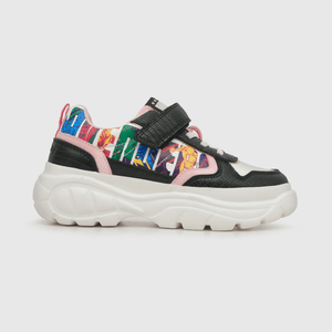 Zapatilla para niña niña velcro elastico marvel negra