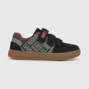 Zapatilla para niño 3 velcros skate marvel negra