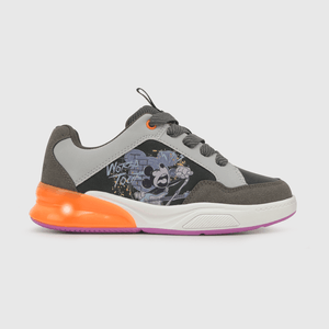 Zapatilla para niño luces skate 90 mickey rock gris