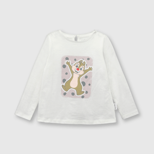 Polo de bebé niña Chip & Dale off white