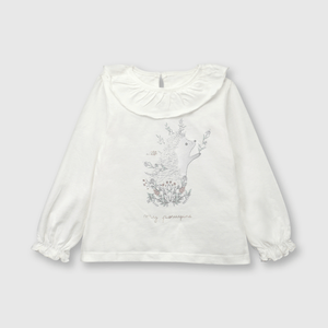 Polo de bebé niña puercoespín off white