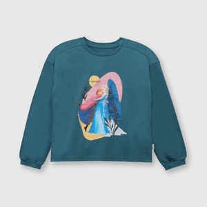Polo de niña Frozen petroleo