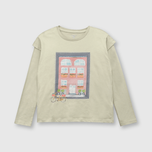 Polo de niña vintage pistaccio
