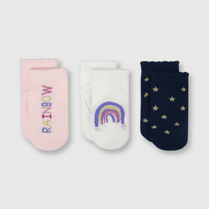 Medias de bebé niña 3 pack azul / blue
