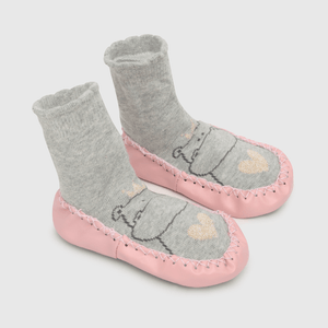 Medias de bebe niña antideslizante de bebé niña antideslizante Gris melange