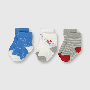 Medias de bebé niño 3 pack Gris melange