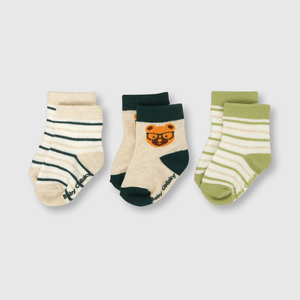 Medias de bebé niño 3 pack light beige melange