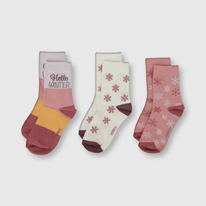 Medias de niña 3 pack dark rose