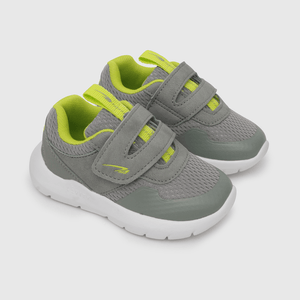 Zapatilla para niño deportiva de niño 1 velcro caña baja gris