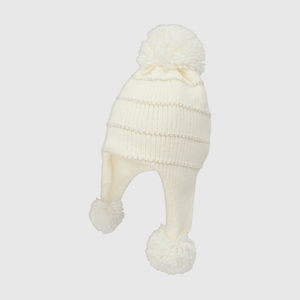 Gorro baby de bebé niña de chenille off white