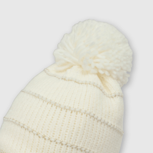 Gorro baby de bebé niña de chenille off white